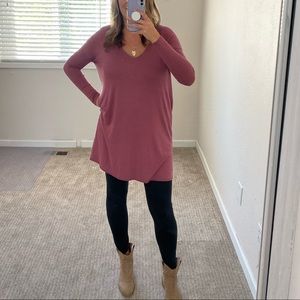 Mauve Rose sweater dress with pockets!